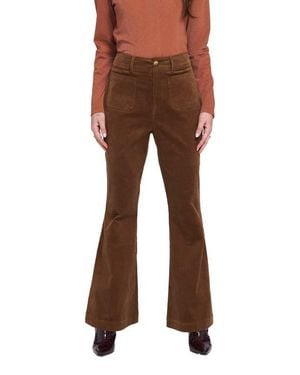 Elle Collection Wide Leg Corduroy Jean Pants - Brown