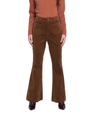 Elle Collection Wide Leg Corduroy Jean Pants - Brown