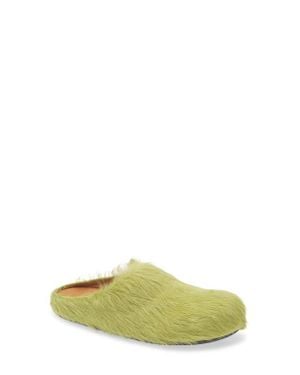 Marni Fussbett Sabot Genuine Calf Hair Clog - Green