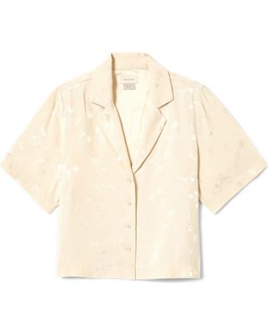 Brixton Floral Jacquard Camp Shirt - Natural