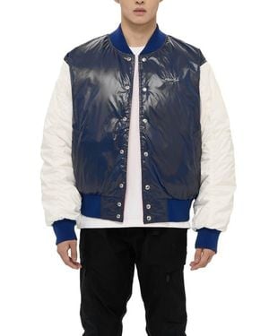 Alpha Style Hamden Reversible Down Varsity Jacket - Blue