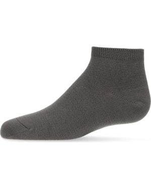 Memoi Basic Silky-Soft Gauge Ankle Sock - Gray