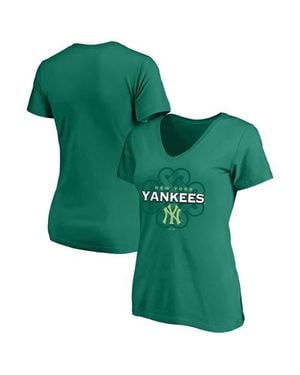 Profile New York Yankees Plus Size Celtic V-Neck T-Shirt - Green