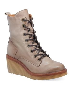 Miz Mooz Adrienn Leather Wedge Bootie - Brown
