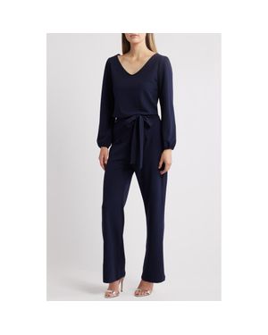 NIKKI LUND Aileen Long Sleeve Jumpsuit - Blue