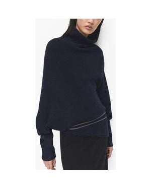 Mango Asymmetric Turtleneck Sweater - Blue