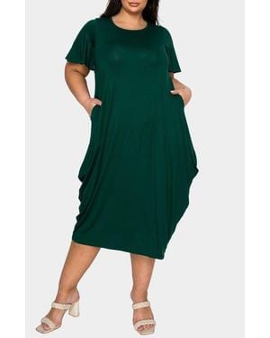 L I V D Liz Flutter Sleeve Midi Dress - Green