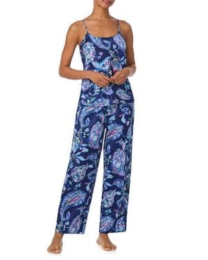 Ralph Lauren Paisley Satin Camisole Pajamas - Blue