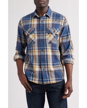 Pendleton Beach Shack Plaid Button-Up Shirt - Blue