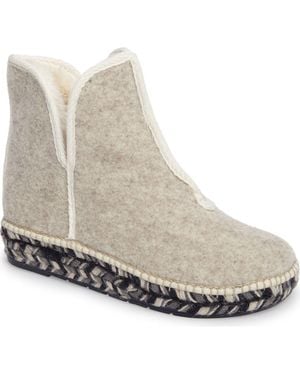 Toni Pons Espadrille Platform Bootie With Faux Fur Lining - White