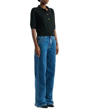 Balmain Knitted 3-Button Polo - Blue