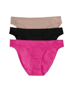 On Gossamer 3-Pack Cotton Hip Bikinis - Pink