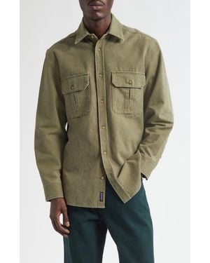 Noah Washed Cotton Canvas Button-Up Shirt - Green