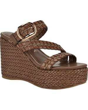 Guess Evana Platform Wedge Sandal - Brown