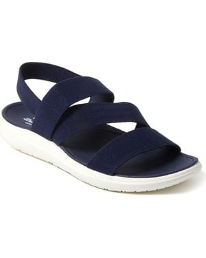 Dearfoams Emilia Elastic Gore Strappy Sandal - Blue