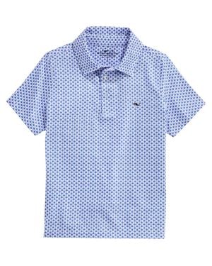 Vineyard Vines Kids' Print Polo - Blue