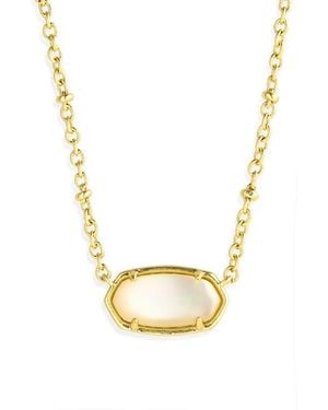 Kendra Scott Elisa Mother-Of-Pearl Pendant Necklace - Metallic