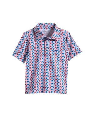 American Fit Kids' Baseball Check Print Polo - Blue