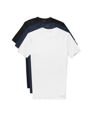 Tommy John 3-Pack Second Skin Stay Tucked Crewneck Undershirts - Black