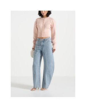 Manière De Voir Mayla Knitted Cinch Waist Cardigan - Blue