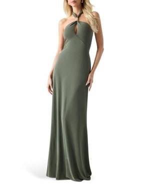 Marciano Soraya Halter Maxi Cocktail Dress - Green
