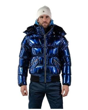 Woodpecker Woody Bomber Quilted Coat - Blue