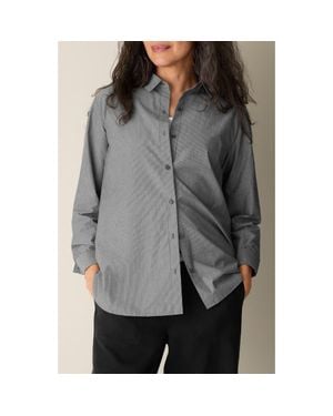 Eileen Fisher Organic Cotton Long Shirt - Gray