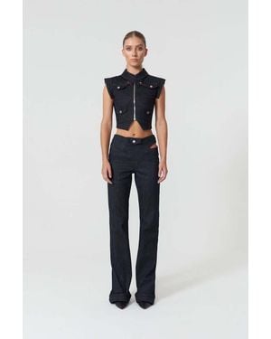 Jendue Davidson Cross Neck Vest - Blue