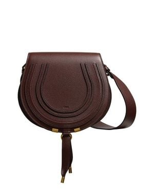 Chloé Large Marcie Leather Crossbody Bag - Brown