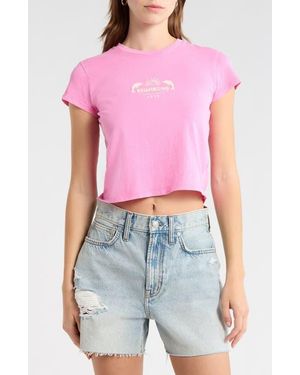 Billabong Getting There Soon Crop Graphic T-Shirt - Red