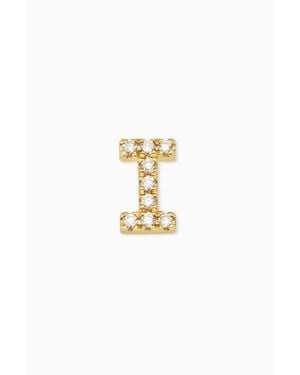 Oradina 14K Luxe Letter Diamond Initial Single Stud - White
