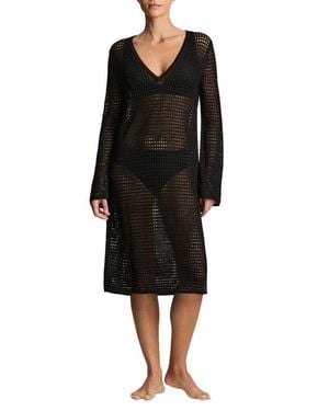 Ralph Lauren Open Stitch Long Sleeve Cover-Up Beck Dress - Black