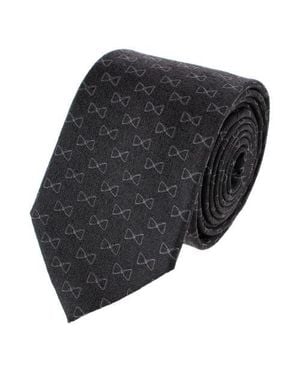 Trafalgar Signature Logo Silk Novelty Necktie - Gray