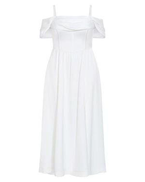City Chic Angel Love Corset Maxi Dress - White