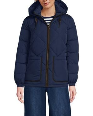 Lands' End Featherfree Insulated Diamond Quilted Jacket - Blue