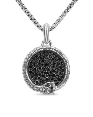 David Yurman Ouroboros Amulet With Diamonds - Black