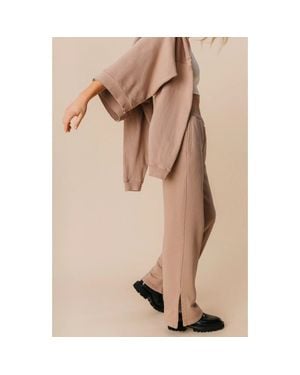 Ocio Organic Cotton Teddy Flare Pant - Natural