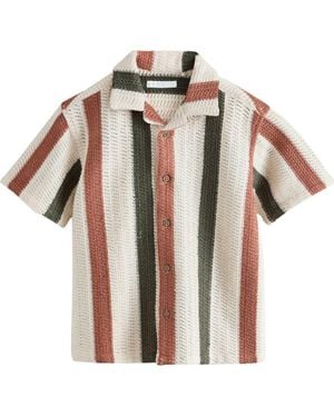 Next Kids' Textured Stripe Camp Shirt - Multicolor