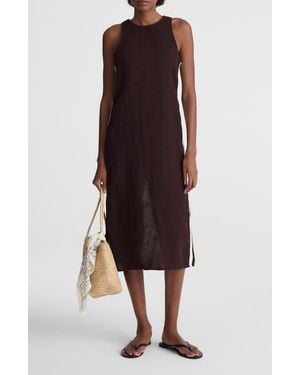 Madewell Sleeveless Linen Maxi Dress - Brown