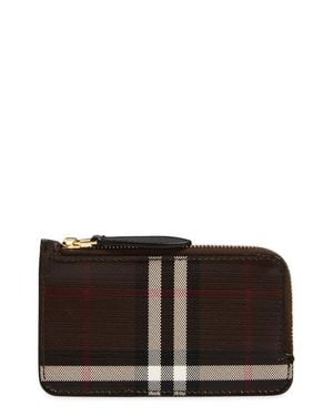 Burberry Somerset Half Zip Coated Canvas & Leather Wallet - Brown