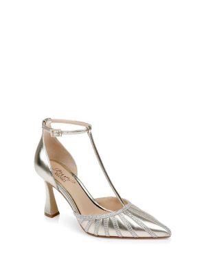 Badgley Mischka Faithlyn T-Strap Pointed Toe Pump - White