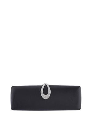 Nina Rumi Crystal Ring Frame Clutch - Black