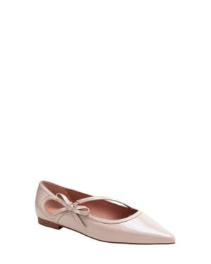 Linea Paolo Nuri Bow Pointed Toe Patent Flat - Pink