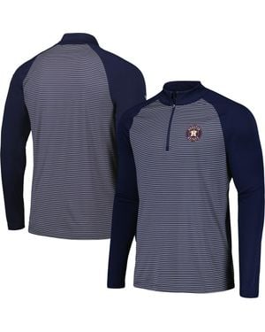 Levelwear Houston Astros Charter Striped Raglan Quarter-Zip Top - Blue