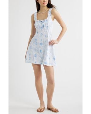 BP. Stretch Cotton Minidress - Blue