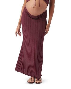 Ripe Maternity Charli Rib Knit Skirt - Red