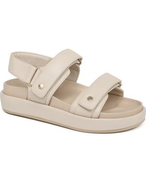 JSlides Footwear Bay Leather Slingback Sandal - Natural