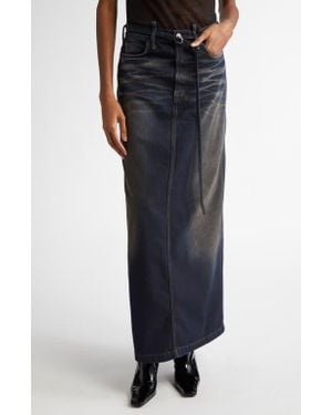 Acne Studios Belted Denim Maxi Skirt - Black