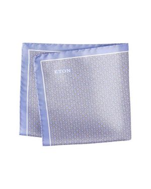 Eton Geo Silk Pocket Square - Blue