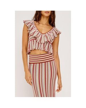 Rails Carmelita Stripe Sleeveless Cotton Sweater - Red